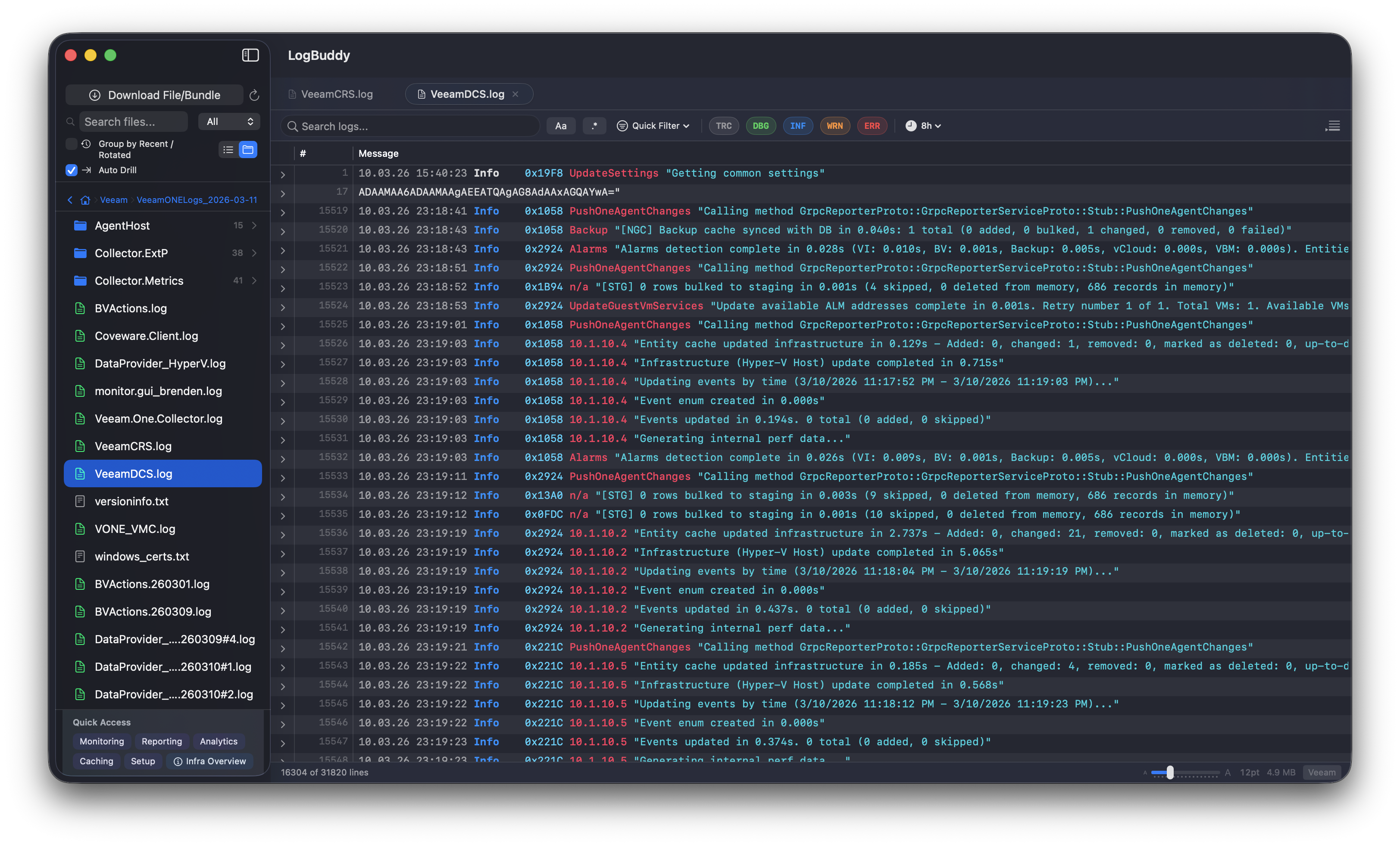 LogBuddy on macOS